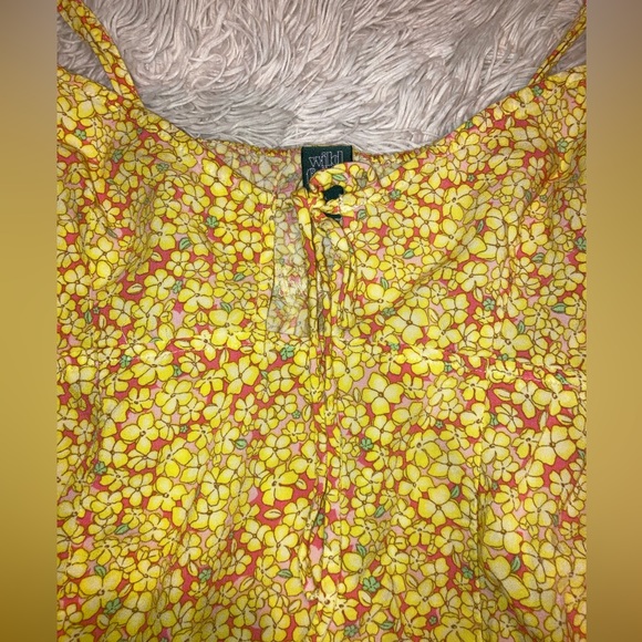 Yellow Floral Mini Dress - Picture 3 of 7